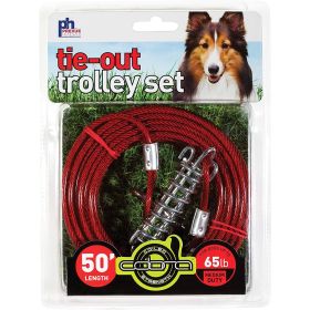 Prevue Pet Products 50 Foot Tie-Out Cable Trolley Set