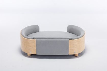 Scandinavian style Elevated Dog Bed Pet Sofa Light Grey