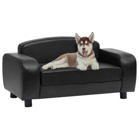 Black Faux Leather Dog Sofa 31.5"x19.7"x15.7" (W x D x H)