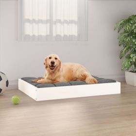 Solid Wood Pine Dog Bed White 28.1" x 21.3" x 3.5" (W x D x H)