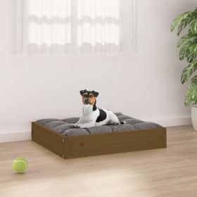 Solid Wood Pine Dog Bed Honey Brown 20.3"x17.3"x3.5" (W x D x H)