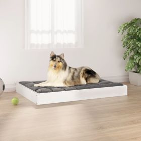 Solid Wood Pine Dog Bed White 36"x25.2"x3.5" (W x D x H)