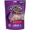 Dingo Twist Sticks Chicken in the Middle Rawhide Chews (No China Sourced Ingredients) - 50 Pack