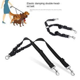 Shock Absorbing Double Dog Leash (Colors: Grey)