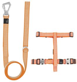 Outdoor Series 2-in-1 Convertible Dog Leash and Harness (Color: Orange, Size: Small)