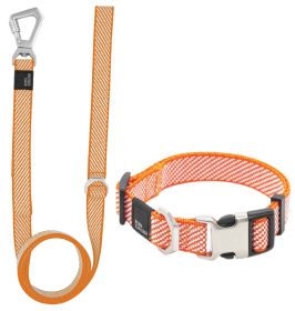 Pet Life Escapade Outdoor Series 2-in-1 Convertible Dog Leash and Collar (Color: Orange, Size: Medium)