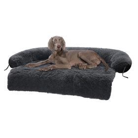 XL Fluffy Dog Bed Furniture Protector (Color: Dark Gray, Size: XL)